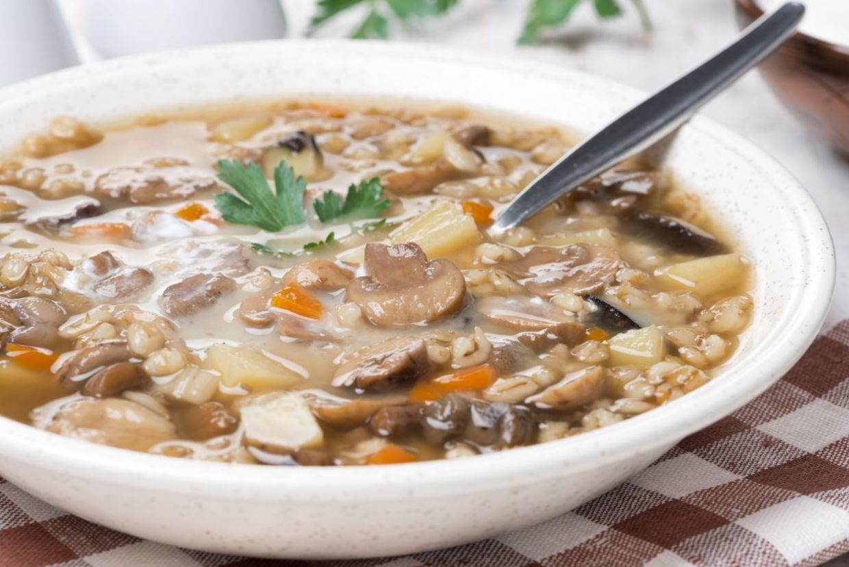 Mushroom barley soup