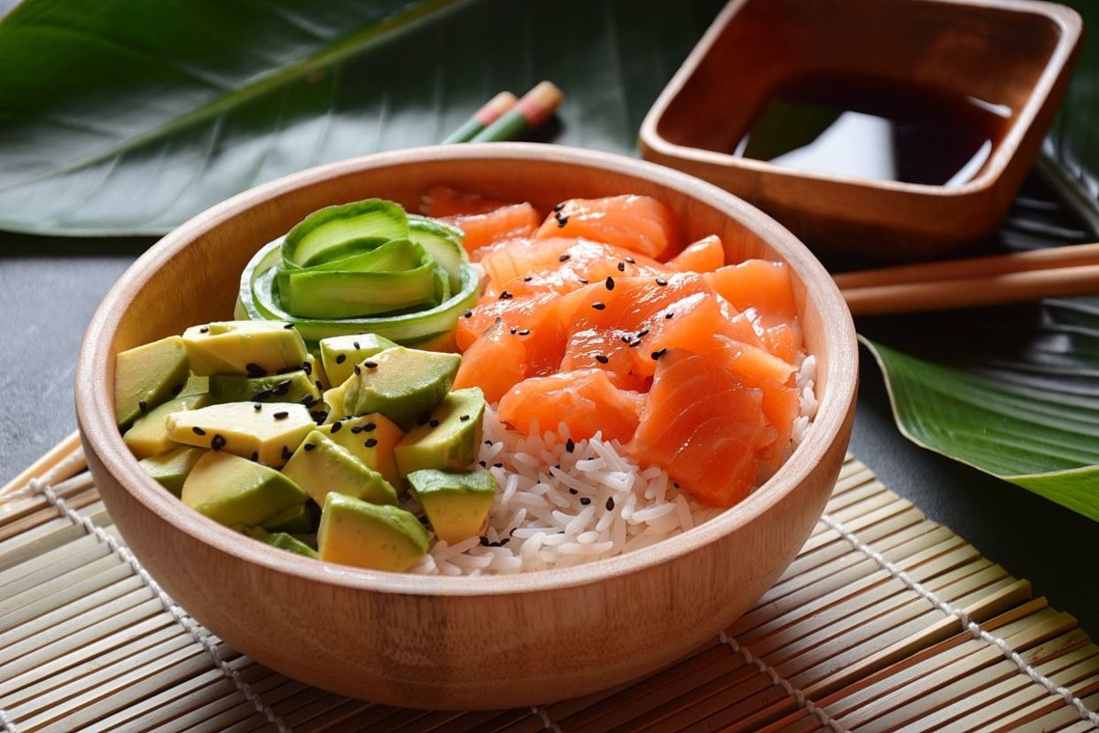 Avocado poke bowl.