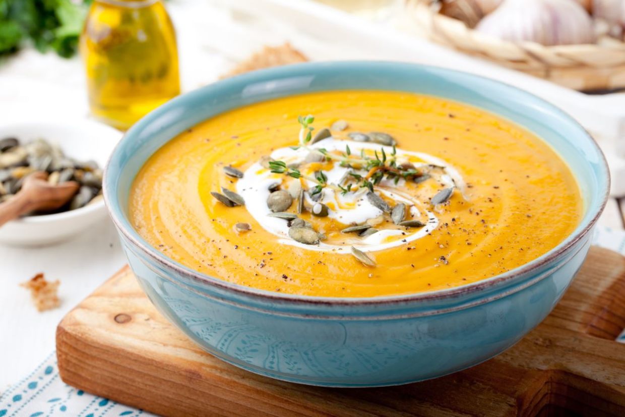 Hearty pumpkin soup.