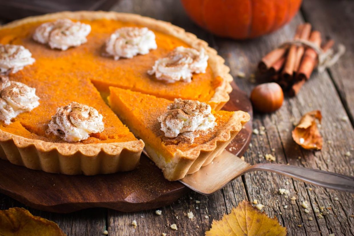 Pumpkin pie is a fall holiday reat.