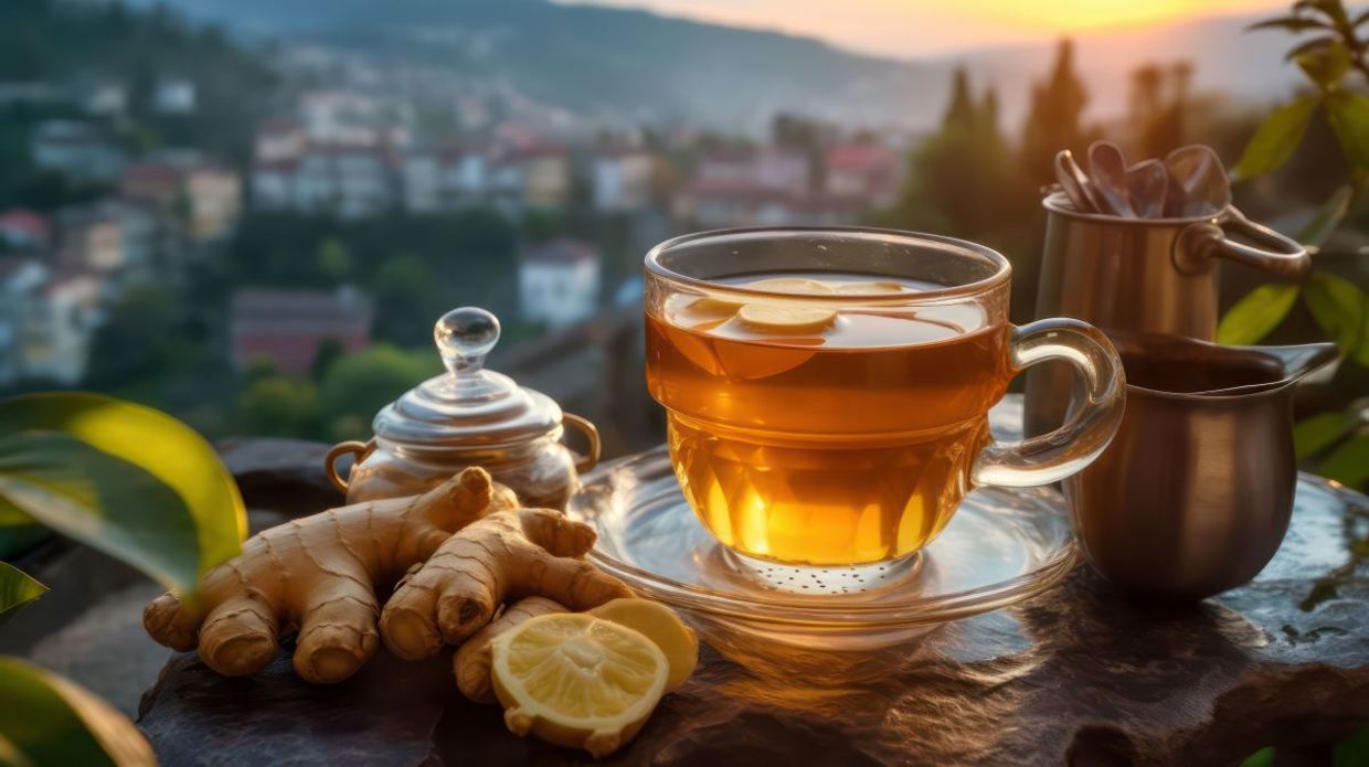 Drinking ginger tea with lemon is good for your health.