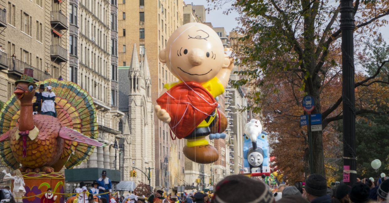 Charlie Brown in the Thanksgiving Day parade.