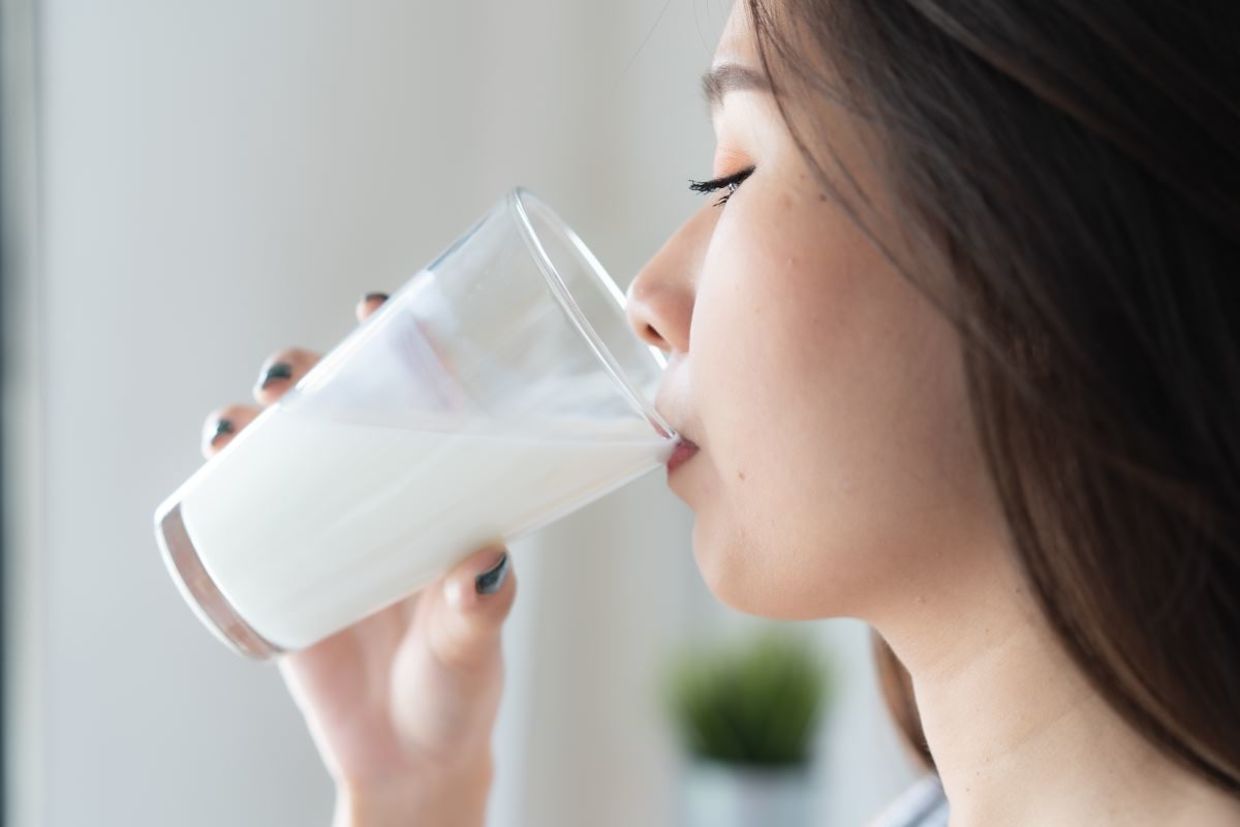 Drinking milk as part of a cleanse.