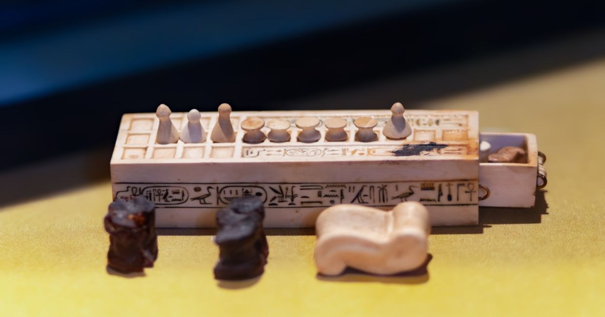 Ancient Egyptian board game Senet at the Egyptian museum.