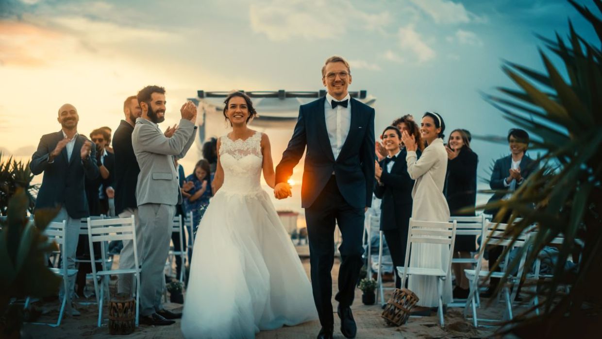 Micro-wedding on the beach.