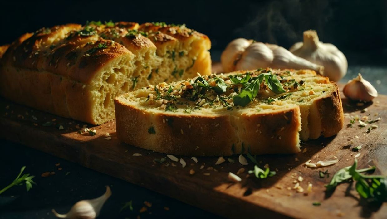 Garlic and herb bread.