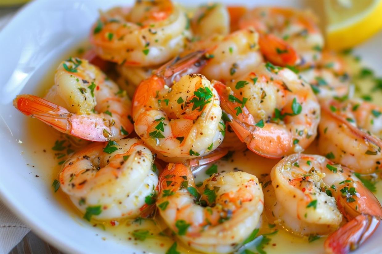 Shrimp scampi for dinner.