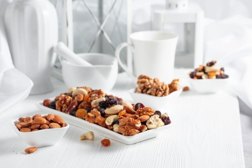 Nuts on a table.