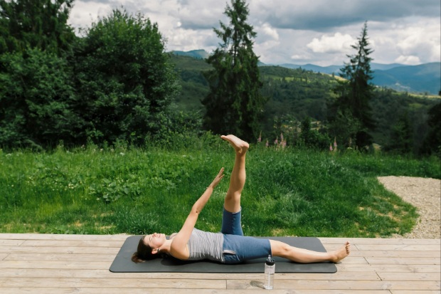 Leg raise pose.