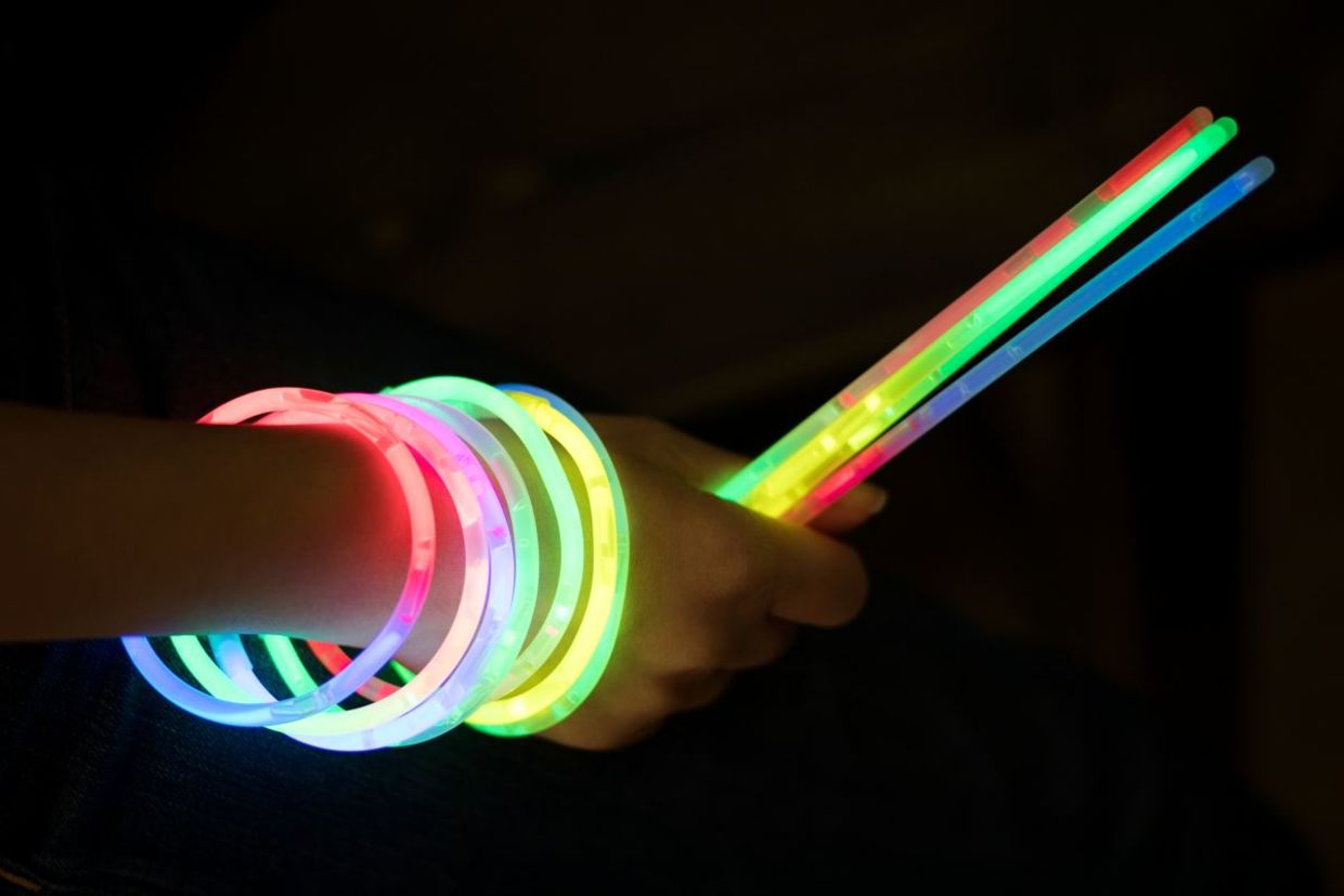 Glow sticks make trick-or-treating safer. Glow sticks make trick-or-treating safer.